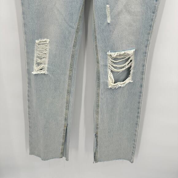 AVEC LES FILLES Relaxed Fit Slit Raw Hem Jeans // 26 - Picture 8 of 12